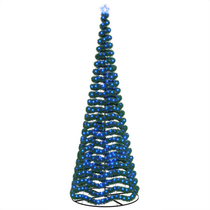 vidaXL LED Tinsel Christmas Tree with Base EKENAS 400 cm 588 LEDs Blue