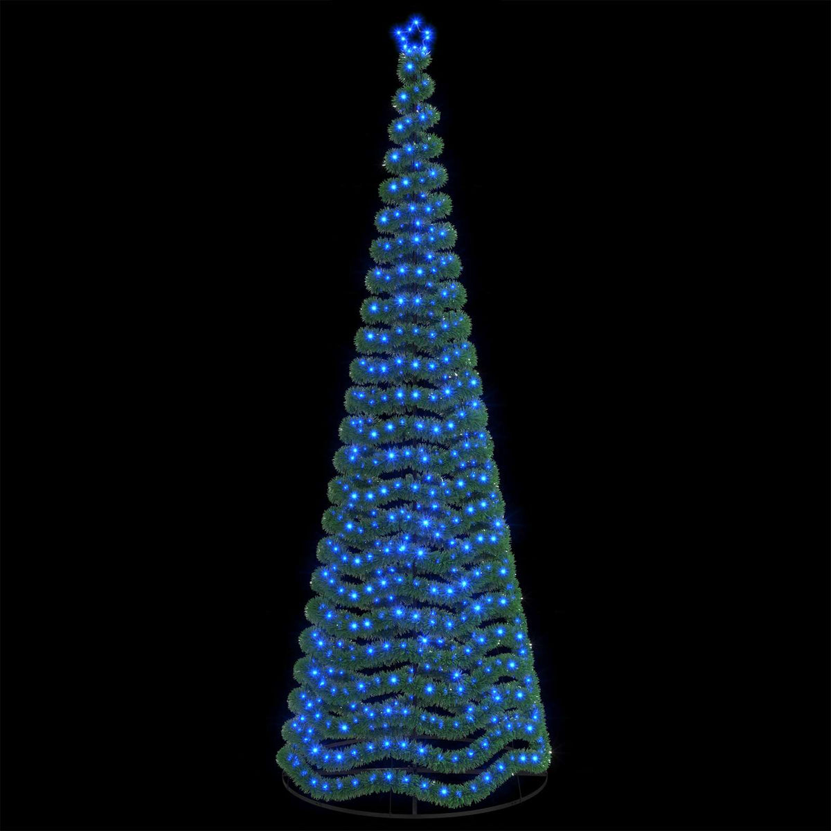 vidaXL LED Tinsel Christmas Tree with Base EKENAS 400 cm 588 LEDs Blue