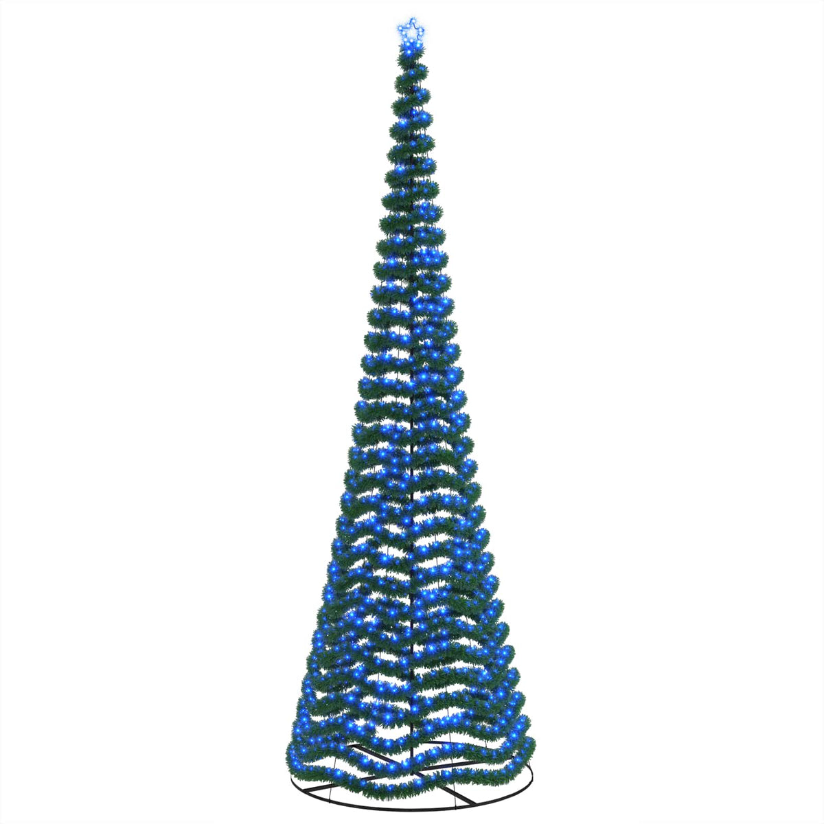 vidaXL LED Tinsel Christmas Tree with Base EKENAS 500 cm 868 LEDs Blue