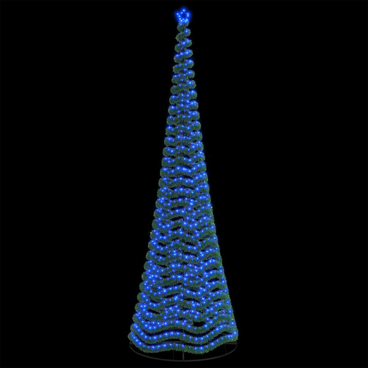 vidaXL LED Tinsel Christmas Tree with Base EKENAS 500 cm 868 LEDs Blue