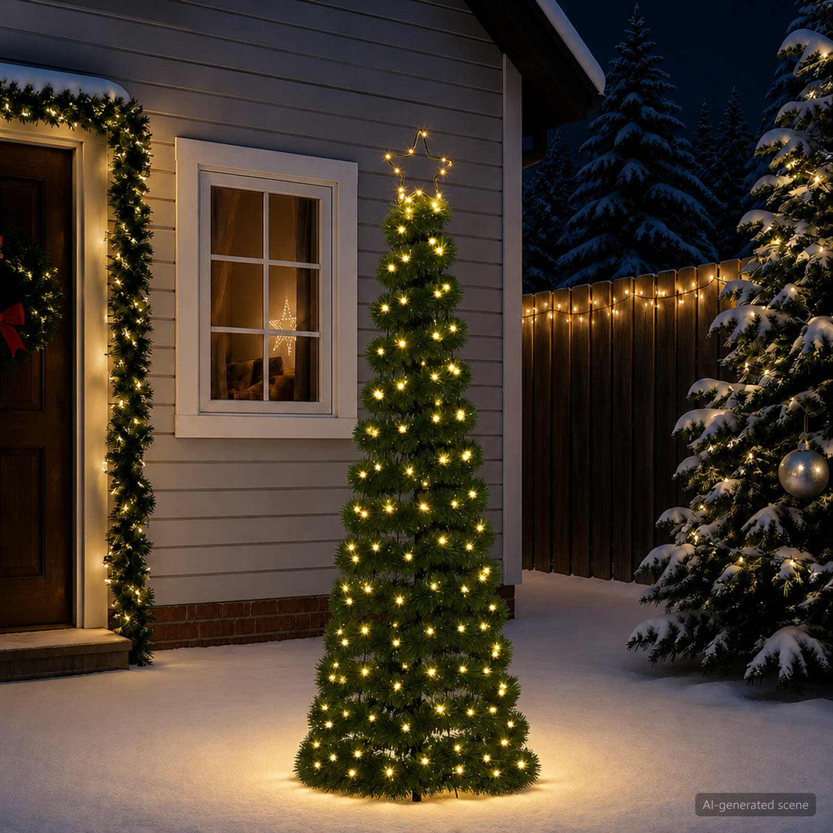 vidaXL LED Tinsel Christmas Tree with Spike EKENAS 180 cm 220 LEDs