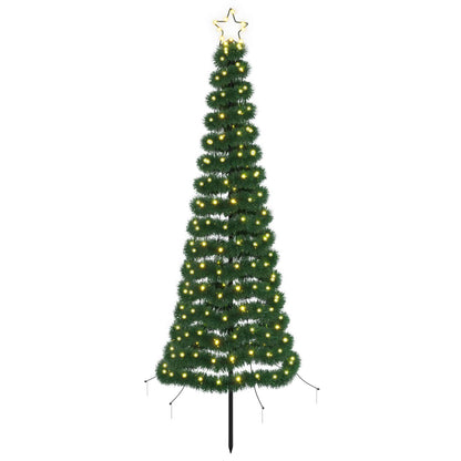 vidaXL LED Tinsel Christmas Tree with Spike EKENAS 180 cm 220 LEDs