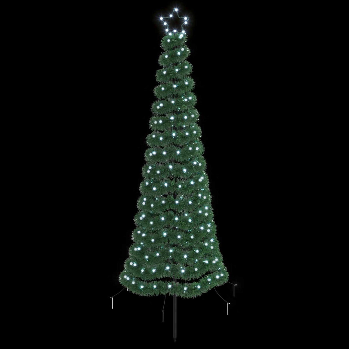 vidaXL LED Tinsel Christmas Tree with Spike EKENAS 180 cm 220 LEDs