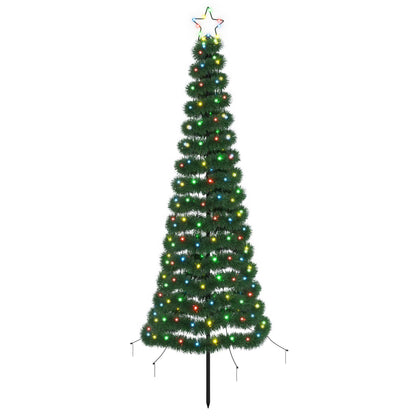 vidaXL LED Tinsel Christmas Tree with Spike EKENAS 180 cm 220 LEDs