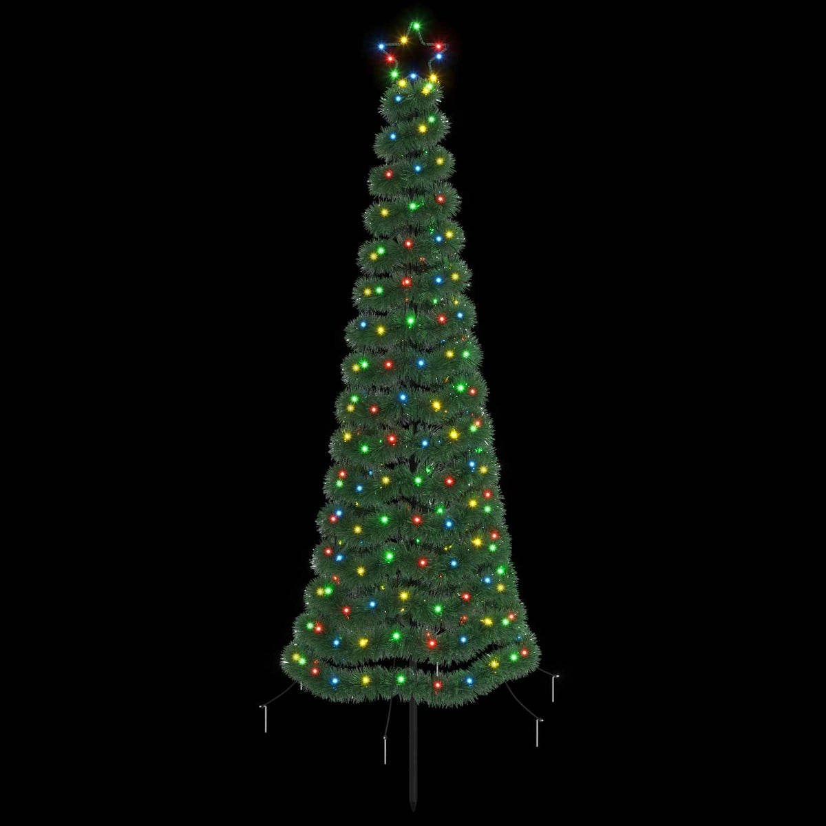 vidaXL LED Tinsel Christmas Tree with Spike EKENAS 180 cm 220 LEDs