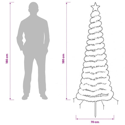 vidaXL LED Tinsel Christmas Tree with Spike EKENAS 180 cm 220 LEDs