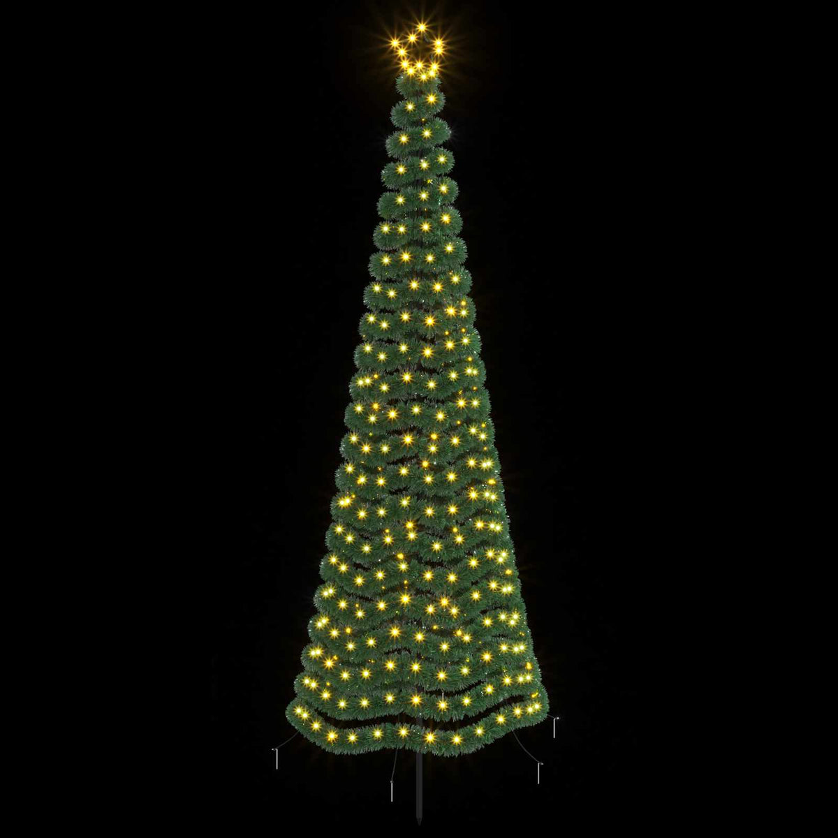 vidaXL LED Tinsel Christmas Tree with Spike EKENAS 250 cm 370 LEDs