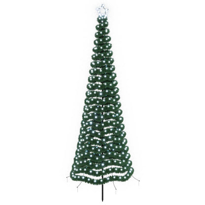 vidaXL LED Tinsel Christmas Tree with Spike EKENAS 250 cm 370 LEDs