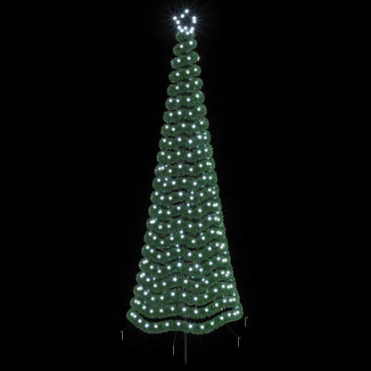 vidaXL LED Tinsel Christmas Tree with Spike EKENAS 250 cm 370 LEDs