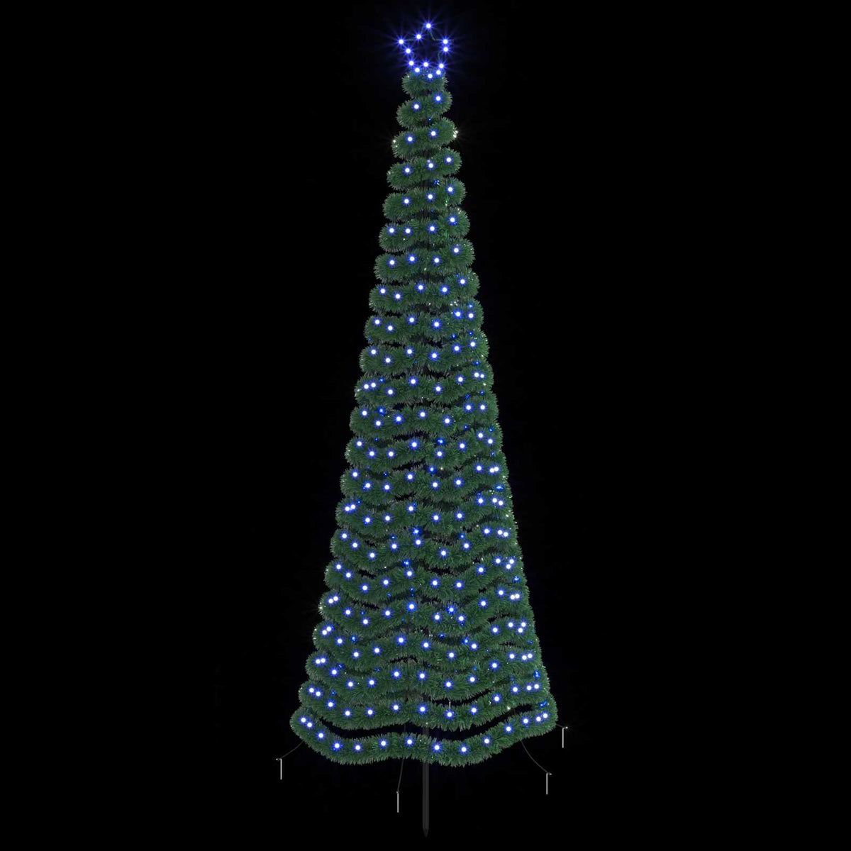 vidaXL LED Tinsel Christmas Tree with Spike EKENAS 250 cm 370 LEDs