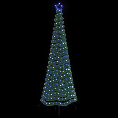vidaXL LED Tinsel Christmas Tree with Spike EKENAS 250 cm 370 LEDs