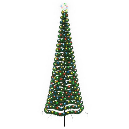 vidaXL LED Tinsel Christmas Tree with Spike EKENAS 250 cm 370 LEDs