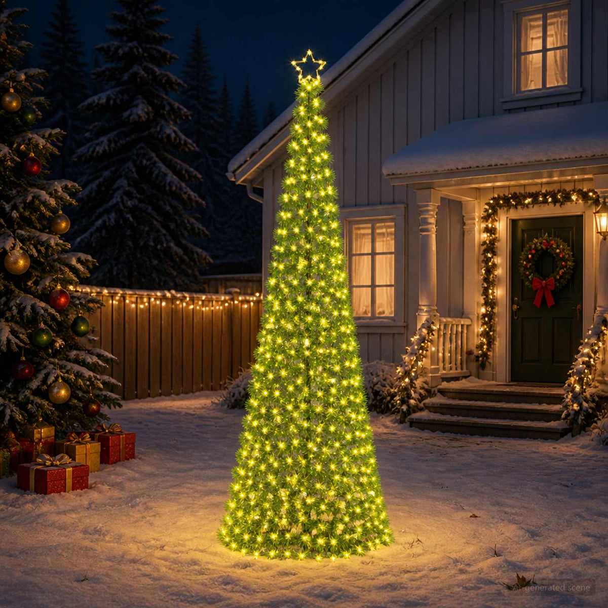 vidaXL LED Tinsel Christmas Tree with Spike EKENAS 300 cm 475 LEDs