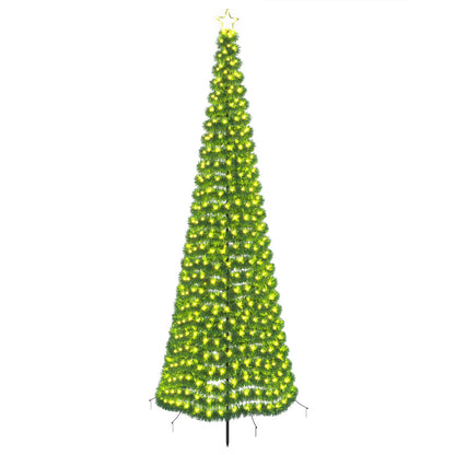 vidaXL LED Tinsel Christmas Tree with Spike EKENAS 300 cm 475 LEDs