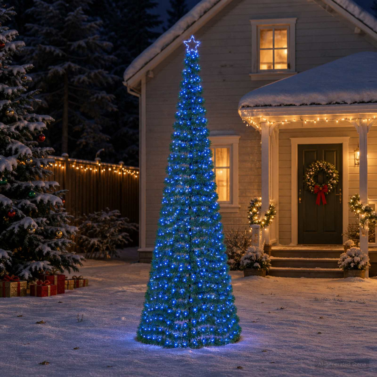 vidaXL LED Tinsel Christmas Tree with Spike EKENAS 300 cm 475 LEDs