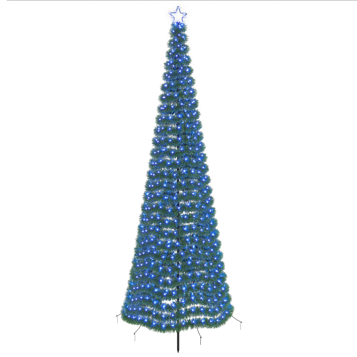 vidaXL LED Tinsel Christmas Tree with Spike EKENAS 300 cm 475 LEDs