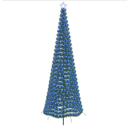 vidaXL LED Tinsel Christmas Tree with Spike EKENAS 300 cm 475 LEDs