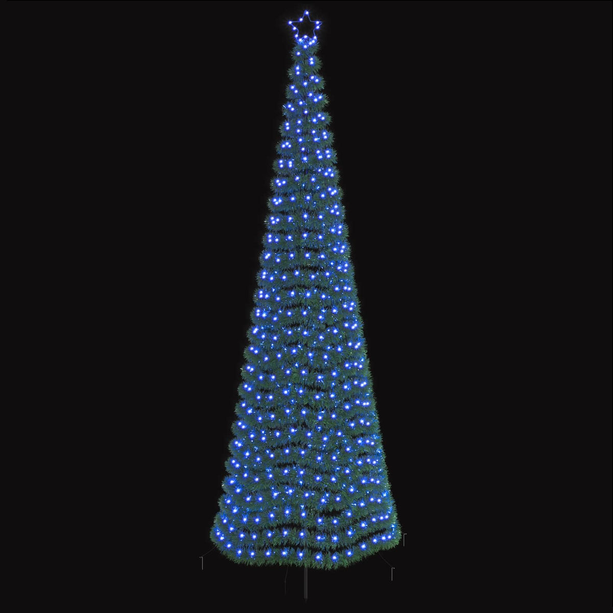 vidaXL LED Tinsel Christmas Tree with Spike EKENAS 300 cm 475 LEDs