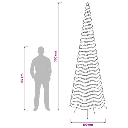 vidaXL LED Tinsel Christmas Tree with Spike EKENAS 300 cm 475 LEDs