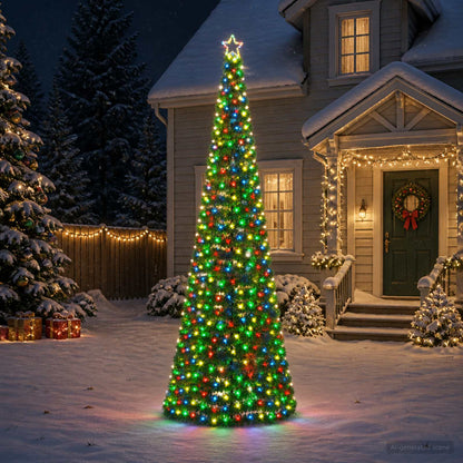 vidaXL LED Tinsel Christmas Tree with Spike EKENAS 300 cm 475 LEDs