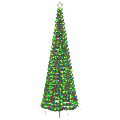 vidaXL LED Tinsel Christmas Tree with Spike EKENAS 300 cm 475 LEDs