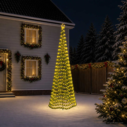 vidaXL LED Tinsel Christmas Tree with Spike EKENAS 400 cm 588 LEDs