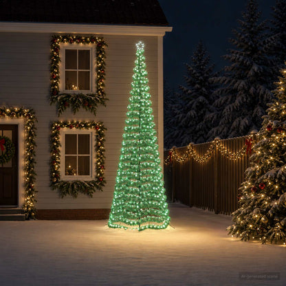 vidaXL LED Tinsel Christmas Tree with Spike EKENAS 400 cm 588 LEDs