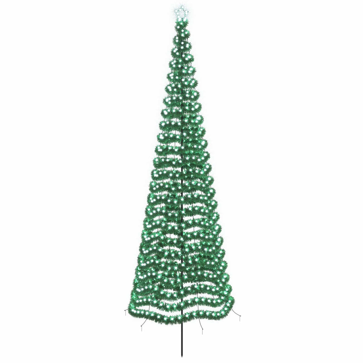 vidaXL LED Tinsel Christmas Tree with Spike EKENAS 400 cm 588 LEDs
