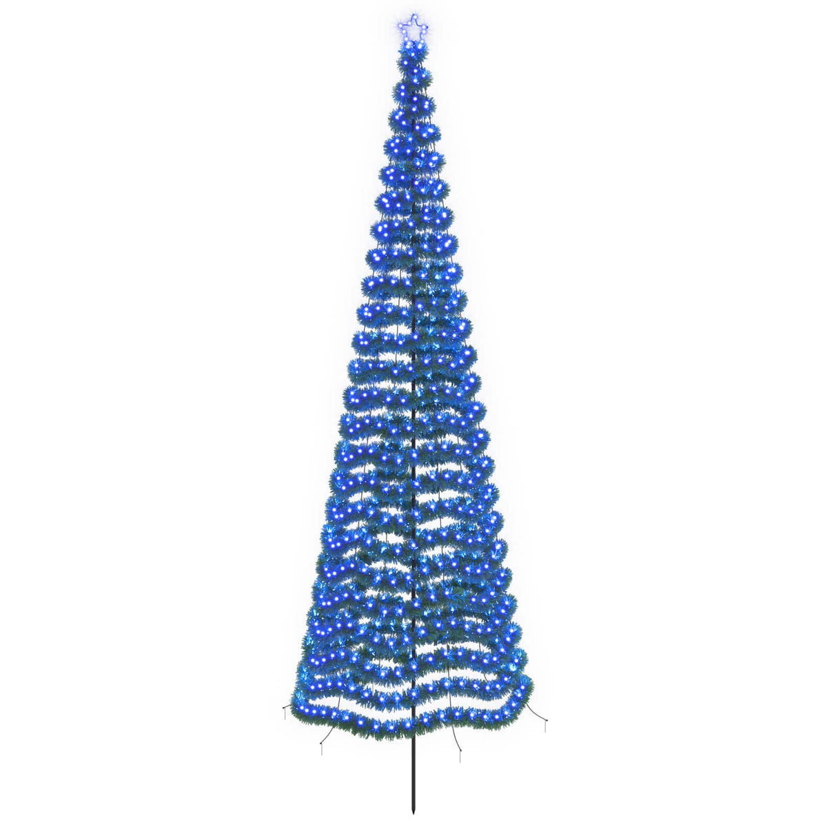 vidaXL LED Tinsel Christmas Tree with Spike EKENAS 400 cm 588 LEDs