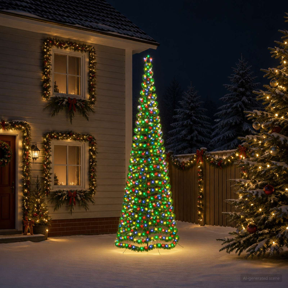 vidaXL LED Tinsel Christmas Tree with Spike EKENAS 400 cm 588 LEDs