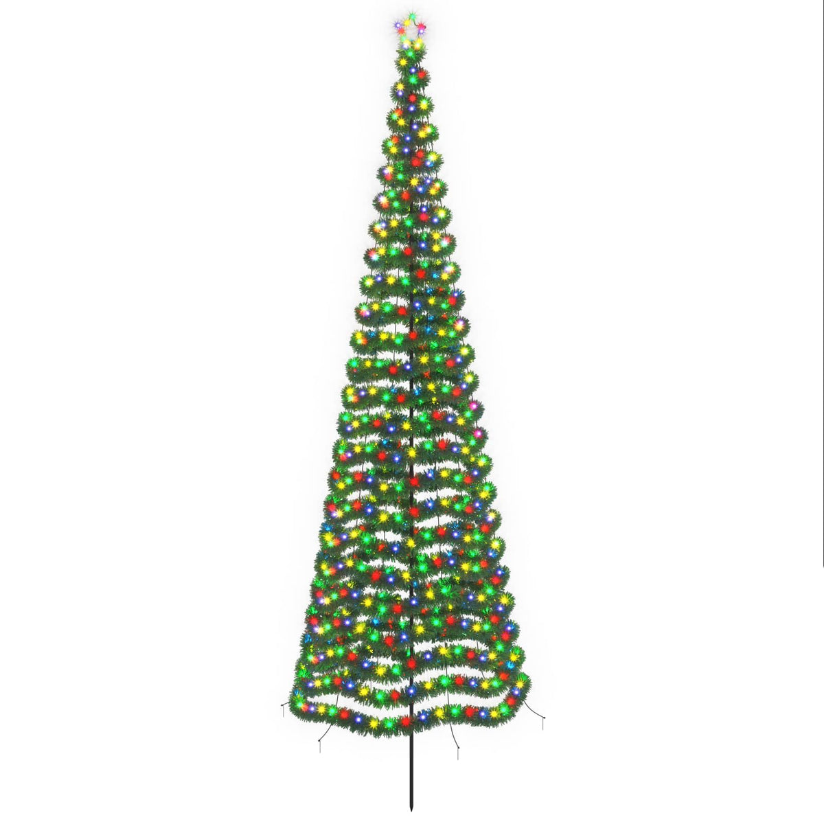 vidaXL LED Tinsel Christmas Tree with Spike EKENAS 400 cm 588 LEDs