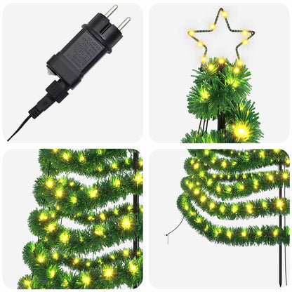 vidaXL LED Tinsel Christmas Tree with Spike EKENAS 500 cm 868 LEDs