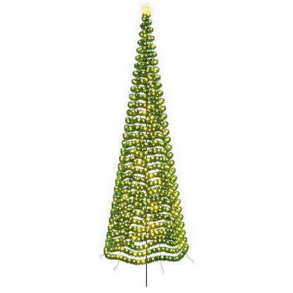vidaXL LED Tinsel Christmas Tree with Spike EKENAS 500 cm 868 LEDs