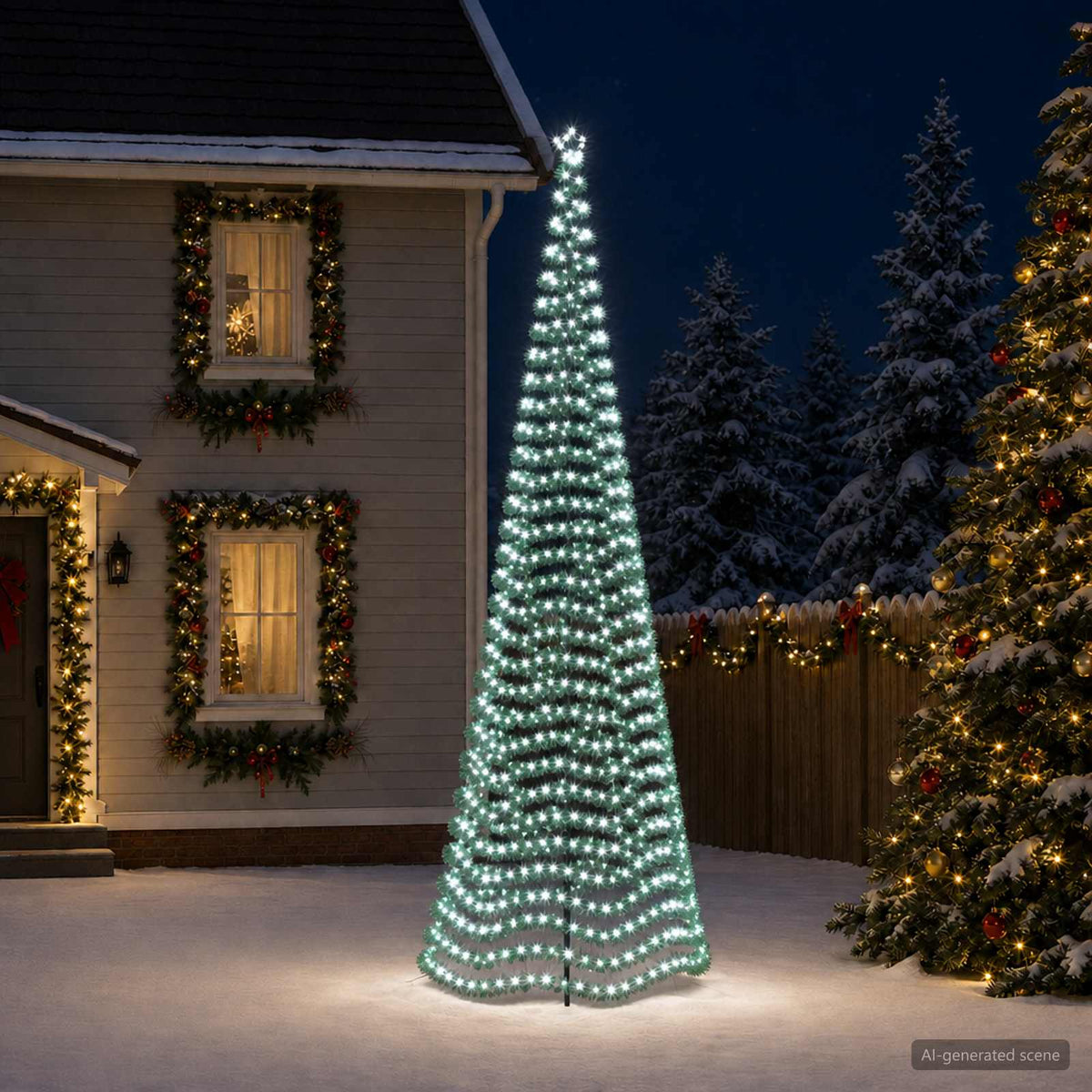 vidaXL LED Tinsel Christmas Tree with Spike EKENAS 500 cm 868 LEDs
