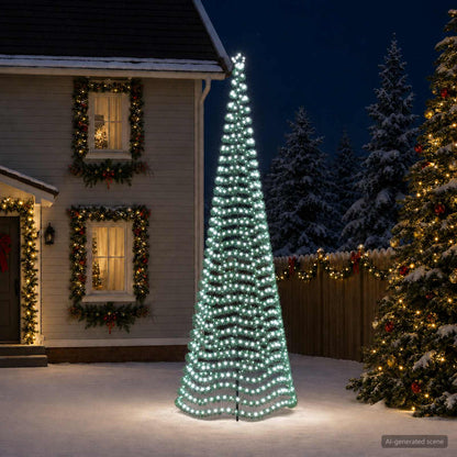 vidaXL LED Tinsel Christmas Tree with Spike EKENAS 500 cm 868 LEDs