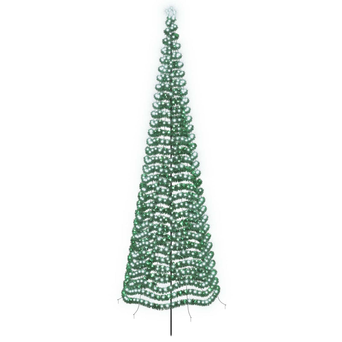 vidaXL LED Tinsel Christmas Tree with Spike EKENAS 500 cm 868 LEDs
