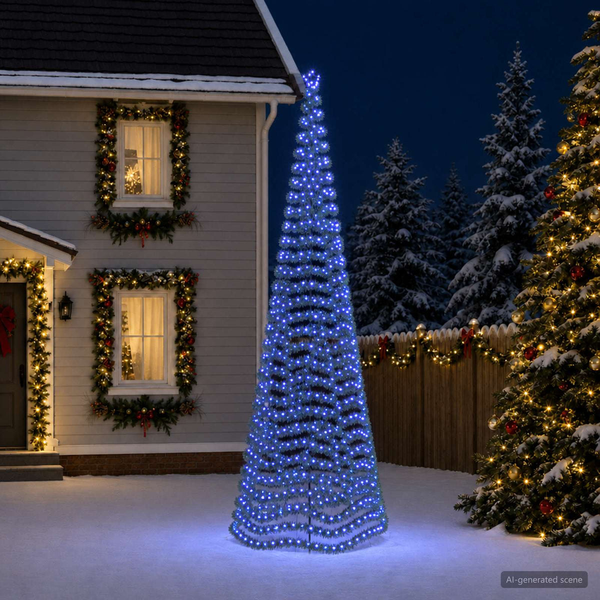 vidaXL LED Tinsel Christmas Tree with Spike EKENAS 500 cm 868 LEDs