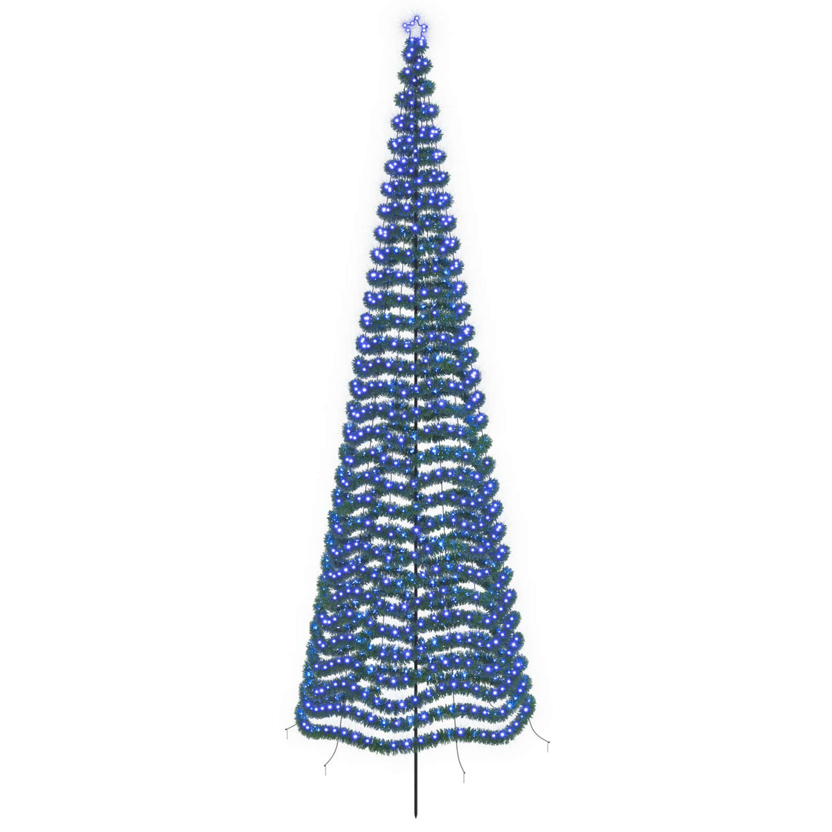 vidaXL LED Tinsel Christmas Tree with Spike EKENAS 500 cm 868 LEDs