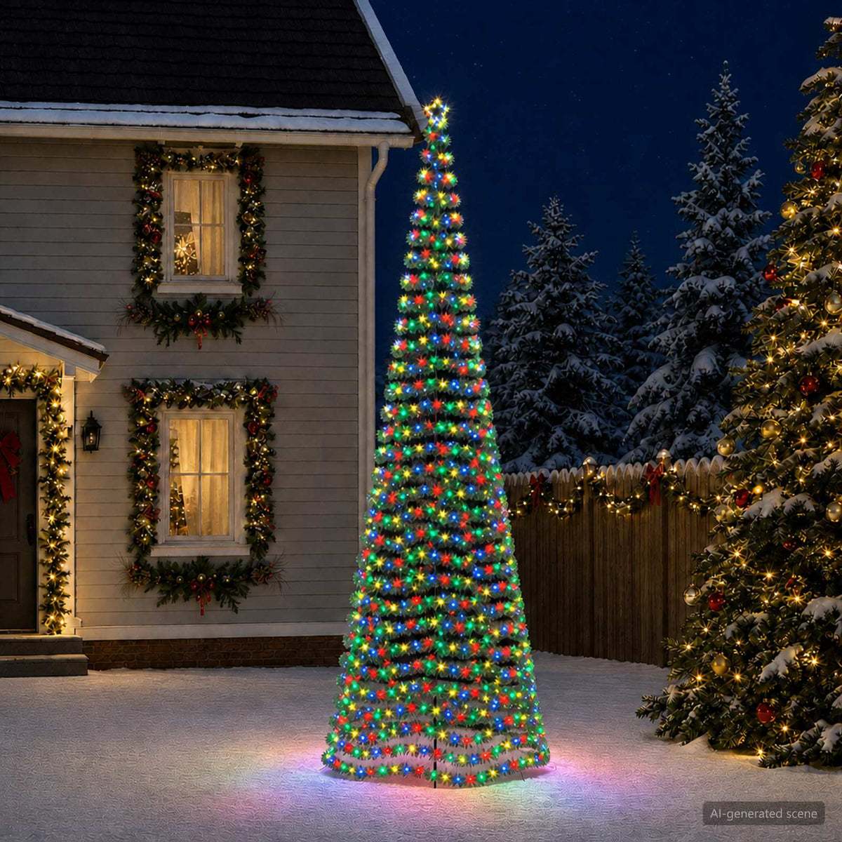 vidaXL LED Tinsel Christmas Tree with Spike EKENAS 500 cm 868 LEDs