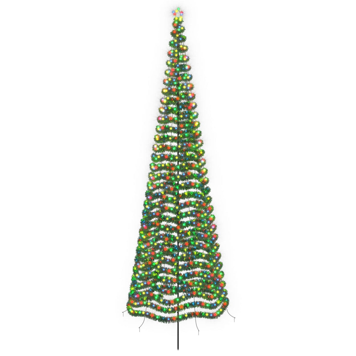 vidaXL LED Tinsel Christmas Tree with Spike EKENAS 500 cm 868 LEDs
