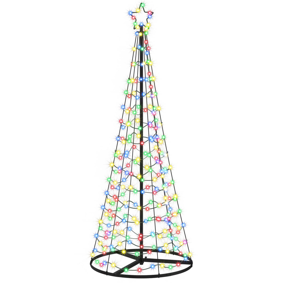 vidaXL LED Spiral Christmas Tree with Base EKENAS 180 cm 220 LEDs