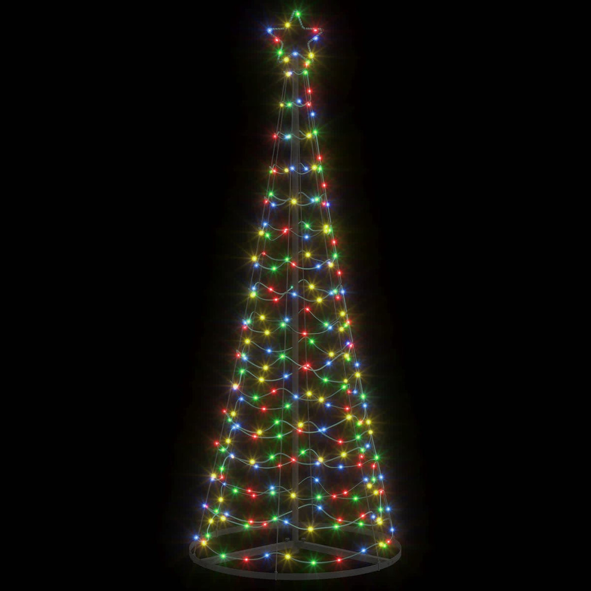 vidaXL LED Spiral Christmas Tree with Base EKENAS 180 cm 220 LEDs
