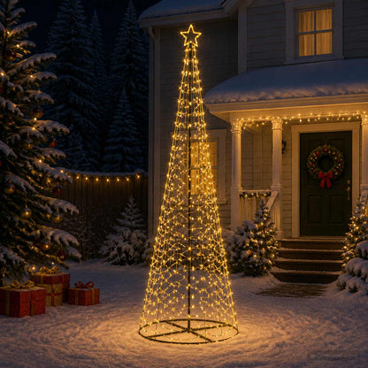 vidaXL LED Spiral Christmas Tree with Base EKENAS 300 cm 475 LEDs