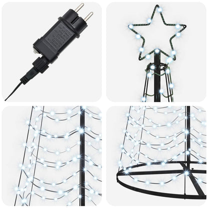 vidaXL LED Spiral Christmas Tree with Base EKENAS 300 cm 475 LEDs
