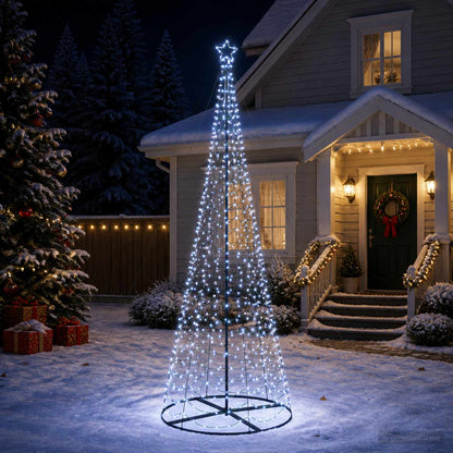 vidaXL LED Spiral Christmas Tree with Base EKENAS 300 cm 475 LEDs