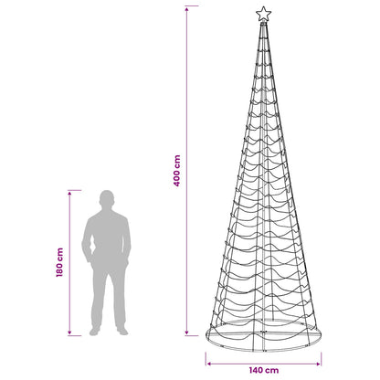 vidaXL LED Spiral Christmas Tree with Base EKENAS 400 cm 588 LEDs