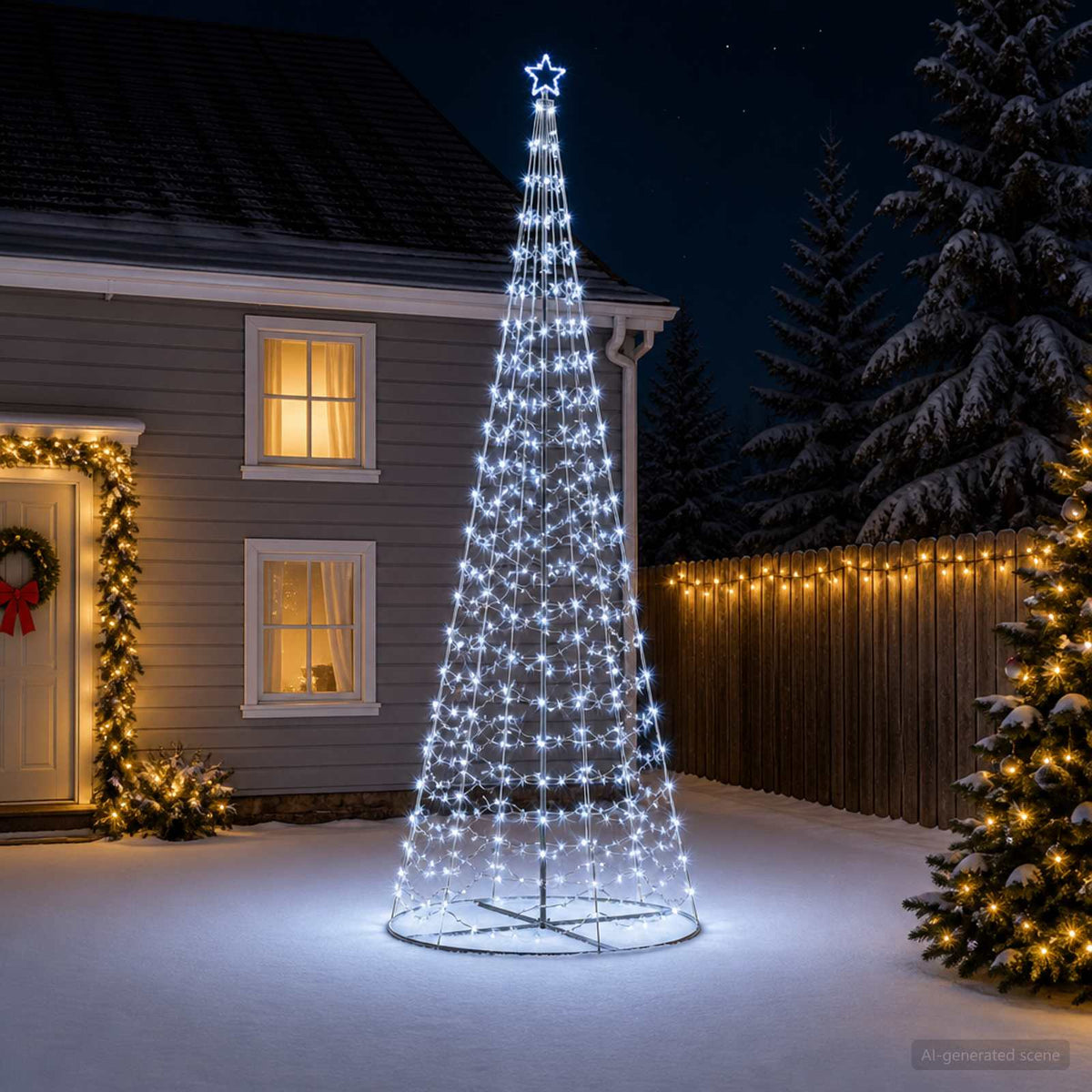 vidaXL LED Spiral Christmas Tree with Base EKENAS 400 cm 588 LEDs