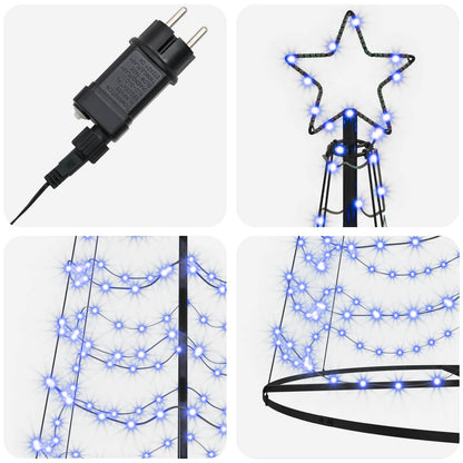 vidaXL LED Spiral Christmas Tree with Base EKENAS 400 cm 588 LEDs Blue
