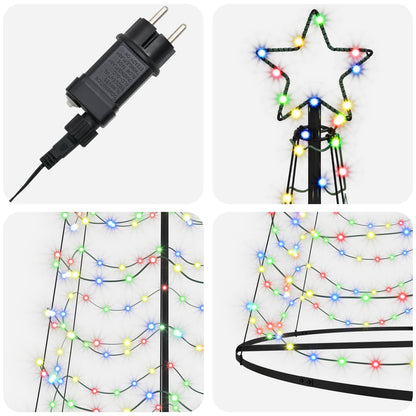 vidaXL LED Spiral Christmas Tree with Base EKENAS 400 cm 588 LEDs