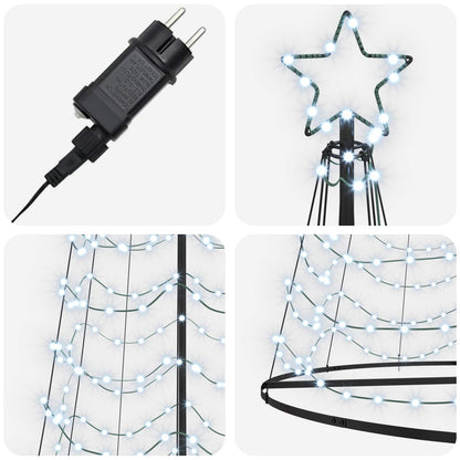 vidaXL LED Spiral Christmas Tree with Base EKENAS 500 cm 868 LEDs